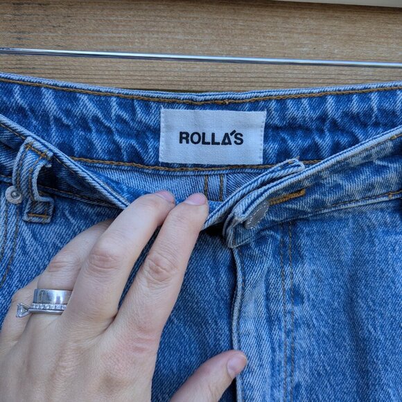 ROLLA’S Dusters high rise slim cutoff jean shorts Cindy Blue Size US 30 - Picture 3 of 9